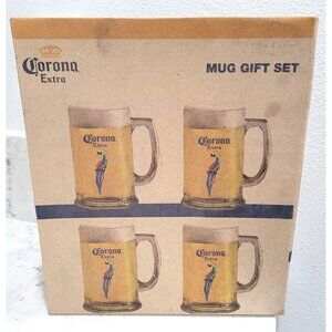 Corona Extra 15oz Glass Mug Gift Set by Boelter Brands Set of 4